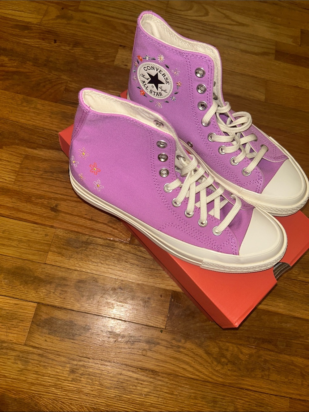 Converse Women’s Lavender High-Top Canvas Sneakers - Picture 3 of 6